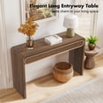 thumbnail image 4 of Table Console en Noyer - Table d'Entrée pour Sofa avec Tiroir - Table d'Accent Moderne, 4 of 8