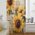 thumbnail image 6 of Yellow Sunflower Sheer Curtains 54 Inches Long, Watercolor Retro Floral Plant Leaf Light Filering Curtains, Breathable Simi Curtain Privacy Drapes for Kitchen Bathroom Nursery Small Window Treatment, 6 of 9