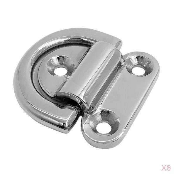 s de amarre plegables de 8 piezas con enganche de amarre de de gancho de de de placa para camiones de remolque, , co Baoblaze Almohadilla plegable Anillo de amarre ocular