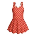 thumbnail image 6 of DISNIMO Girls One Piece Swimsuits Strawberry Printed Quick Dry Swim Dress Soft U Neck Bathing Suit with Skirt Sleeveless Stretch Swimwear for Kids Girls, 6 of 8