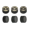thumbnail image 1 of Uxcell 12mm H/M/S Glue on Laminated Pool Billiard Stick Cue Tips Kit 6 in 1, Black, 1 of 5