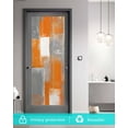 thumbnail image 5 of Window Privacy Film Burnt Orange Grey Stained Glass Window Film Decorative Sun Block Window Cover Modern Oil Painting White Geometric Window Clings Static Adhesive Sticker for Bathroom 23.6"x59", 5 of 7