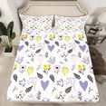 thumbnail image 2 of Homewish Cute Loves Full Size Sheets,Cartoon Flower Floral Bed Sheets,White Purple Yellow Sheet Sets For Girl,Super Cozy Room Decor,4pcs, 2 of 7