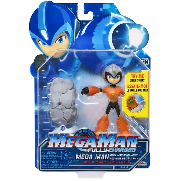 Fully Charged Mega Man Deluxe Action Figure (Drill Man Power)