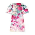 thumbnail image 5 of Taqqpue Womens Tunic Tops Square Neck Side Split Button T Shirts Casual Short Sleeve Floral Print Summer Tees Comfortable Tunic Shirts Flare Blouses Tops for Women, 5 of 5