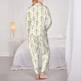 thumbnail image 6 of Goofa White And Gold Geometry Printed Women’s 2 Piece Pajama Set Super,Pajamas Women's Long Sleeve Sleepwear Soft Button Down Loungewear Pjs Lounge Set Nightwear-XX-Large, 6 of 9