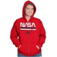 thumbnail image 3 of NASA Retro Worm Logo American Flag Zip Up Hoodie Men's Women's Brisco Brands S, 3 of 6