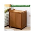 thumbnail image 3 of Mesita de noche con Cajón, Cómoda de Bambú con Puerta Corredera, Mesitas de Noche para Dormitorio, Gabinete de piso, Mesa auxiliar con Marco para Muebles de Dormitorio para Sala de Estar 42*31*50CM, 3 of 4