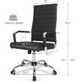 thumbnail image 3 of Home Office Chair Ribbed, Modern Leather Conference Room Chairs, Ergonomic Office Desk Chair, High Back Executive Computer Chair, Adjustable Swivel Chair with Arms (Black), 3 of 8