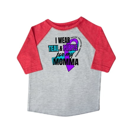 

Inktastic Suicide Prevention I Wear Teal and Purple for My Momma Gift Toddler Boy or Toddler Girl T-Shirt