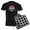 With Checker Pant, variant on - Alpine Meadows Tahoe City California Pajamas - Men's Dark Loose Fit Cotton Pajama Set