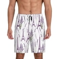 thumbnail image 3 of Lsque Lavender Flowers Mens Sleep Pajama Shorts,Short Pajama Pants, Cotton Ultra-Soft Knit-Large, 3 of 9