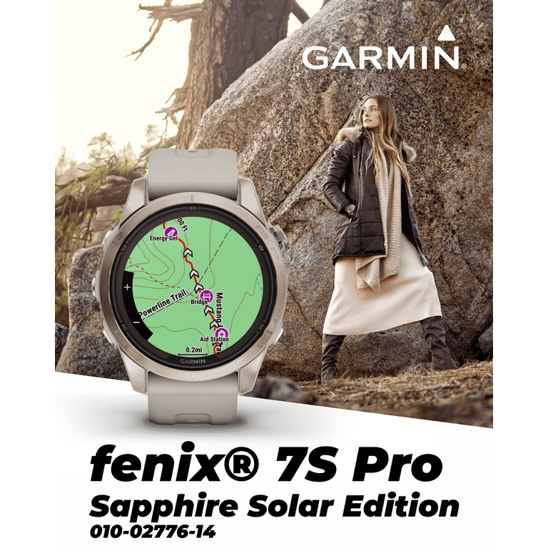 Garmin fēnix 7 Pro Sapphire Solar, Multisport GPS Smartwatch, Built-in  Flashlight, Solar Charging Capability, Black