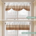 thumbnail image 5 of Brown White Ombre Tie Up Valance Curtains for Windows, Kitchen Curtains Window Treatments, Vintage Farmhouse Abstract Striped Short Window Shades Valances for Bedroom Bathroom Cafe 42"x12", 5 of 8