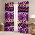 thumbnail image 2 of Manfei Southwestern Aztec Blackout Curtains Set of 2 (52x84 Each), , Purple Black Curtain, 2 of 6