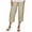 A, variant on Women Fashion Solid Color Cotton Flax Elastic Long Pants Beach Leisure Trousers