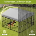 thumbnail image 5 of EuKer Outdoor Dog Kennel with Roof, 10x10x6 ft Heavy-Duty Dog Cage W/Safety Locks & Stainless Steel Bowls for Garden, Backyard, 5 of 7