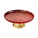 thumbnail image 2 of Frutero redondo con base, ideal para decorar mesa, cocina, encimera u oficina. Rojo y dorado, 2 of 9