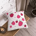 thumbnail image 3 of DouZhe Velvet Decorative Throw Pillow Covers Set of 2, Soft Square Cushion Cover with Invisible Zipper Pink Raspberries Fruits Printing, 18"x18", 3 of 7