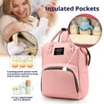 thumbnail image 4 of Diaper Bag Backpack,Caveen Multifunctional Mommy Nappy Bags with Insulated Pockets, Waterproof, Large Capacity, Pink, 4 of 9