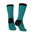 thumbnail image 5 of Uemuo Teal Pattern Women's Crew Socks, Soft Durable Breathable Moisture-Wicking with Odor Control Cotton socks, 5 of 9