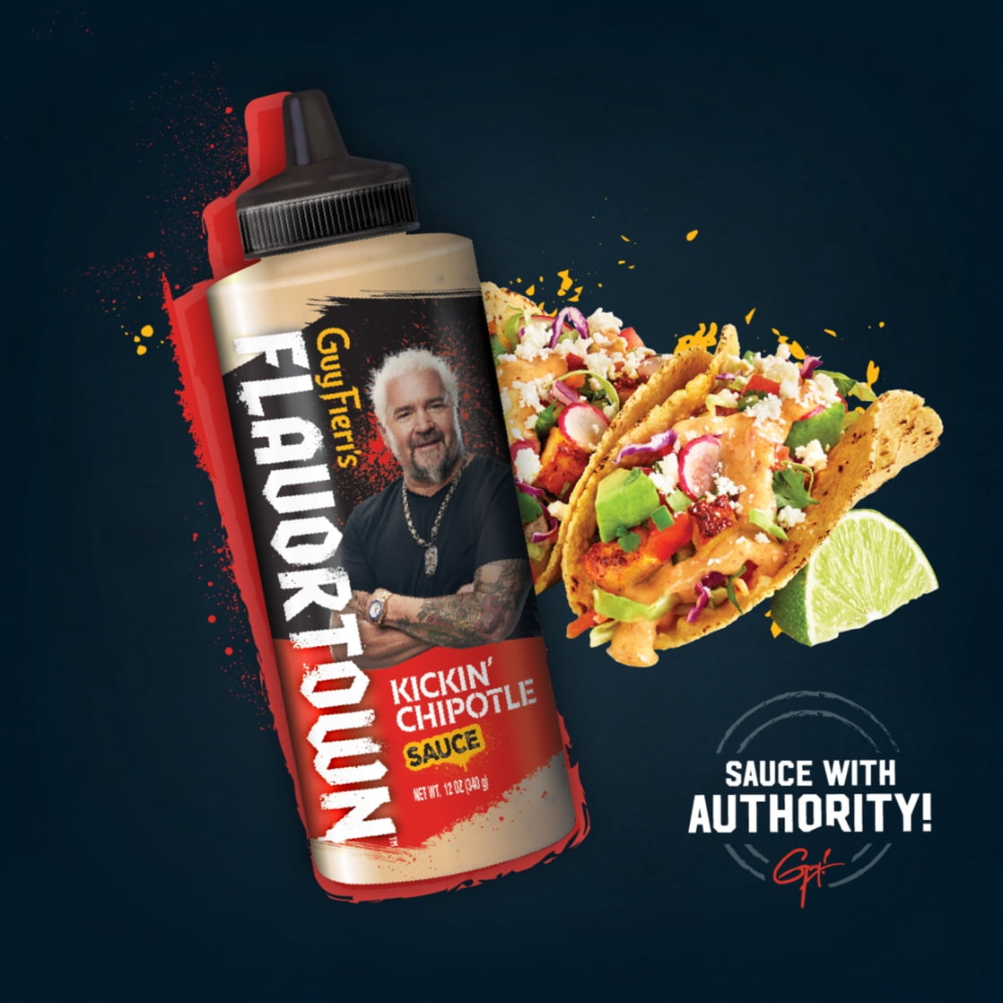 (2 pack) Flavortown Kickin' Chipotle Sauce 12 oz