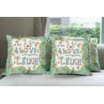thumbnail image 6 of Ambesonne Live Laugh Love Throw Pillow Cover 4 Pack, Ornate Petals, 18", Multicolor, 6 of 7