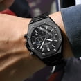 thumbnail image 3 of Reloj de Cuarzo Cronógrafo Octagonal para Hombre, Fase Lunar, Fecha, Luminoso, Reloj de Pulsera de Acero Inoxidable, 3 of 5