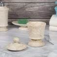 thumbnail image 3 of Creative Home Natural Champagne Marble Pedestal Collection Cotton Ball Holder Storage Jar Container Organizer, Beige, 3 of 7