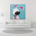 thumbnail image 2 of 24" x 24" The Pink Bunny by Lucia Stewart - Wall Art Print on Canvas Fabric Blue, 2 of 3