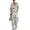 White, variant on Summer Jumpsuit for Women V Neck Ruched High Waist Linen Wide Leg One Piece Outfit for Casual Summer Wear