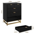 thumbnail image 3 of 5 Drawer Dresser for Bedroom Modern Wood Storage Dresser Organizer with Gold Metal Handles  for Hallway, Entryway, 3 of 6