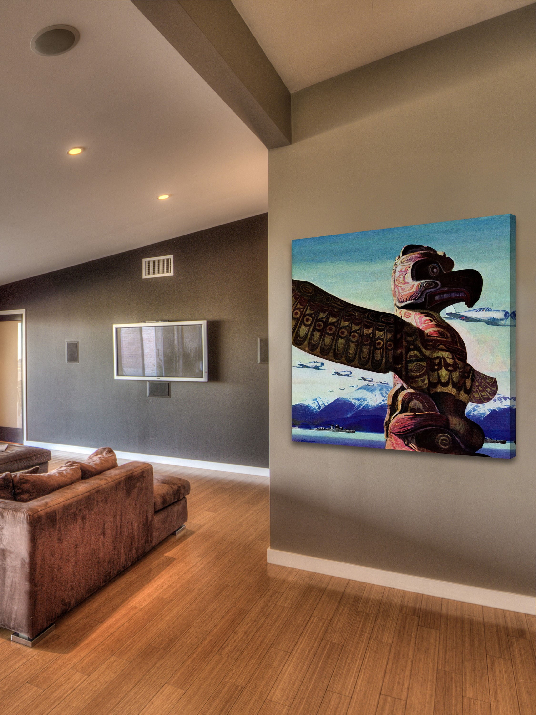 "Totem Pole" Painting Print on Wrapped Canvas