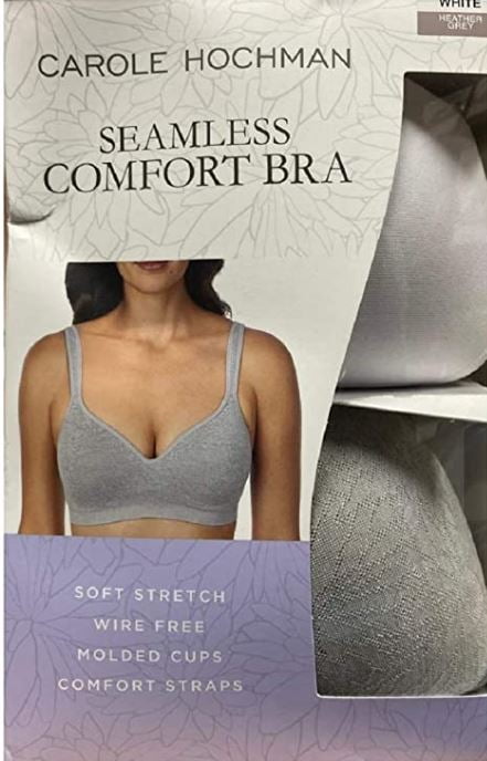 NEW! Carole Hochman Women's 2-Pack Soft Stretch Wire Free Seamless Comfort Bras 
