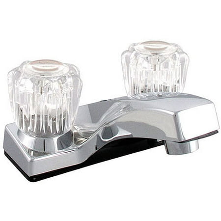 LDR Dual Handle Lavatory Faucet Without Pop Up, Chrome Finish