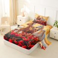 thumbnail image 2 of Erosebridal 3D Horse Twin Sheet Sets, Red Blossoms Bedding, 3pcs (1 Flat Sheet, 1 Fitted Sheet and 1 Pillowcase), 2 of 6