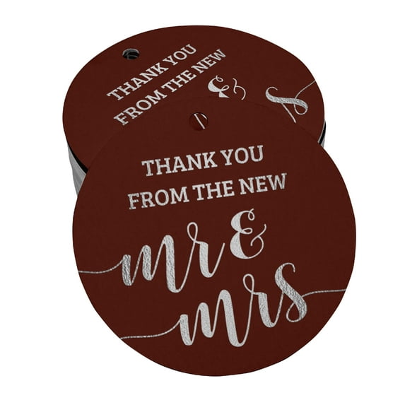 Inkdotpot Silver Foil Paper Hang Tag ThankYou From The New Wedding Favor Tag 50 Piece