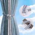 thumbnail image 5 of 8PCS Pearls Buckle Curtain Tiebacks – No Drilling Weave Rope Curtain Holders – Decorative Draperies Tie Backs Holdbacks Straps (Gray), 5 of 5