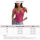 thumbnail image 2 of Camiseta sin mangas con busto fruncido de Color liso, camisa sin mangas con abertura lateral elegante a la moda para mujer, rojo fluorescente S, 2 of 6