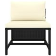 thumbnail image 6 of vidaXL 3 Piece Patio Sofa Set with Cushions Black Poly Rattan, 6 of 7