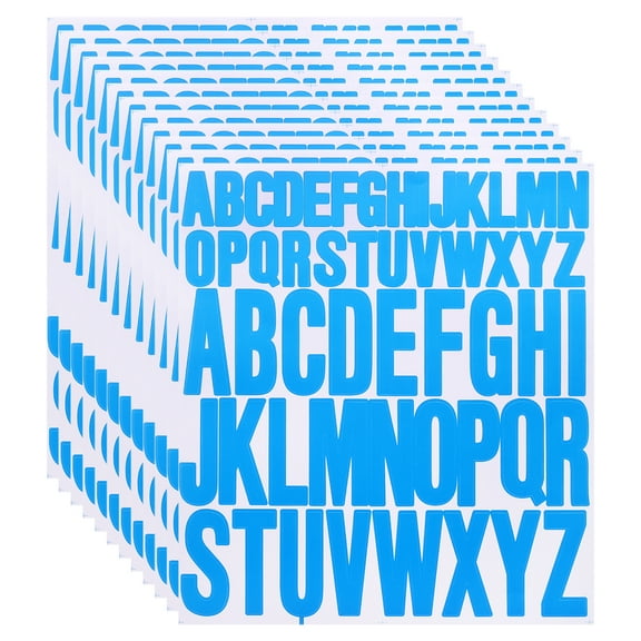 12 Sheet Vinyl Letter Sticker, 1 Inch, 2 Inch 624Pcs Stick Letters, Blue