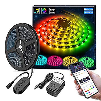 Dreamcolor Led Strip Lights Smart Music Sync Light Strip Phone App Controlled Waterproof For Party Room Bedroom Tv Gaming With Brighter 5050 Leds And Strong Adhesive Tape 16 4ft Walmart Com Walmart Com