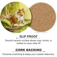 thumbnail image 5 of GZHJMY 6Pcs Round Happy Dog in a Summer Path Ceramic Coasters with Cork-Backed for Coffee Drink, Cup Mat Absorbent Stone Coasters, 5 of 5