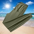 thumbnail image 1 of Aqestyerly Men's Large Size Solid Color Casual Fashion Loose Ice Silk Sweatpants,Drawstring Pockets,Ankle Cuffs,Breathable,Plus Size,Durable, 1 of 6