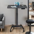 thumbnail image 3 of Desky Single Sit Stand Pedestal Desk - Black, 3 of 9