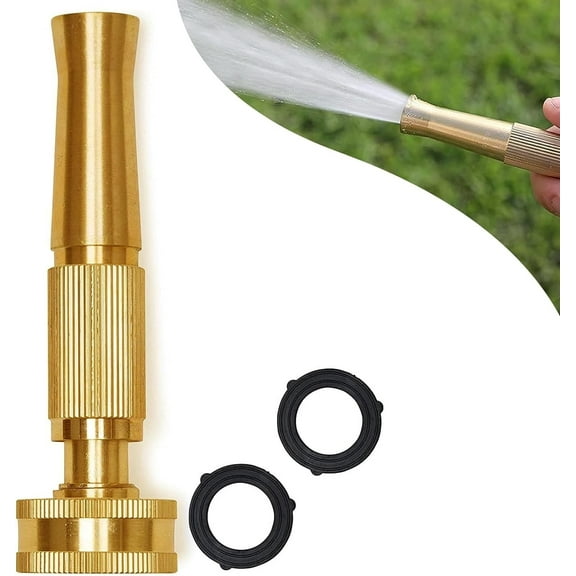 Morvat Solid Brass Heavy Duty Outdoor Twist Spray Garden Hose Jet Nozzle