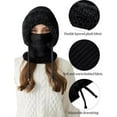 thumbnail image 5 of 3 in 1 Beanie Hat for Women – Cold Resistant Knit Hooded Scarf & Neck Warmer, Thick Plush-Lined Winter Hat, 5 of 8