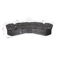 thumbnail image 2 of Modern Gray Faux Leather Reclining Sectional Sofa with Power Recline, USB-C Charging & Bluetooth, 2 of 8