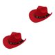 thumbnail image 1 of Minnieouse Felt Western Cowboy Hat Wide Brim Hat Hat Sun Visor Vintage for Travel 2piezas Rojo, 1 of 1