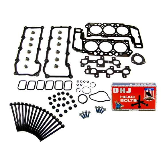 DNJ HGB1105 Cylinder Head Gasket Set Fits Cars & Trucks 02-05 Dodge Jeep 3.7L SOHC 12V